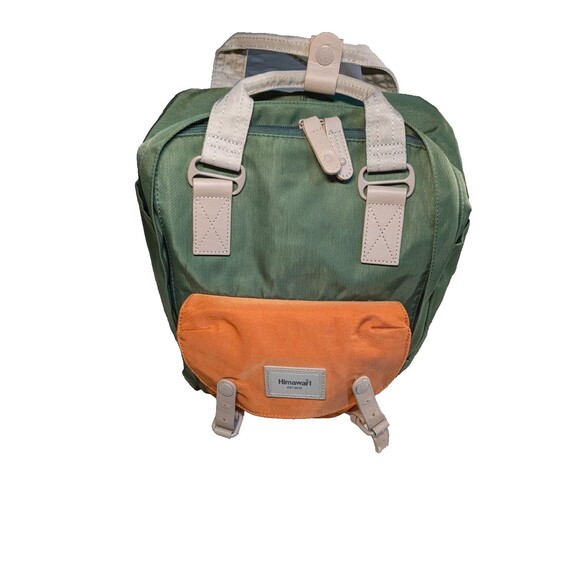 Himawari Womens Back Pack With Organizing Pockets & Adjustable Straps, Grn/Ora - Picture 4 of 7